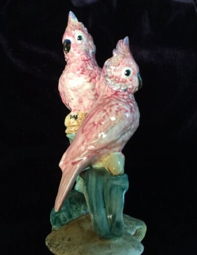 Vintage 1941 Stangl Pottery DOUBLE COCKATOO Parrots Birds 3405D Signed ~LOVELY!